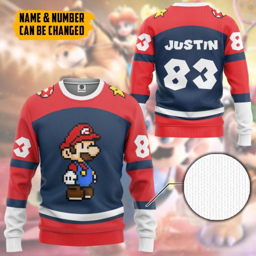 Gearhumans 3D Mario Sports Custom Name Custom Number Hoodie Tshirt Apparel - Image 17