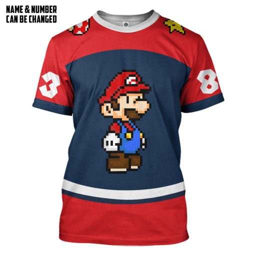 Gearhumans 3D Mario Sports Custom Name Custom Number Hoodie Tshirt Apparel - Image 5