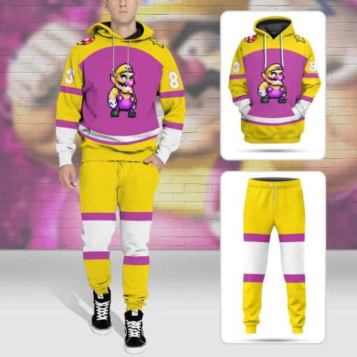 Gearhumans 3D Wario Sports Custom Name Custom Number Hoodie Tshirt Apparel