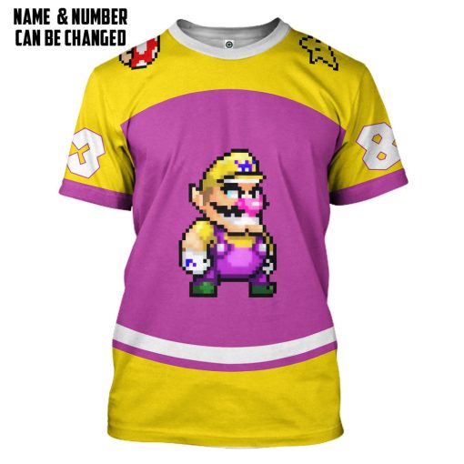 Gearhumans 3D Wario Sports Custom Name Custom Number Hoodie Tshirt Apparel