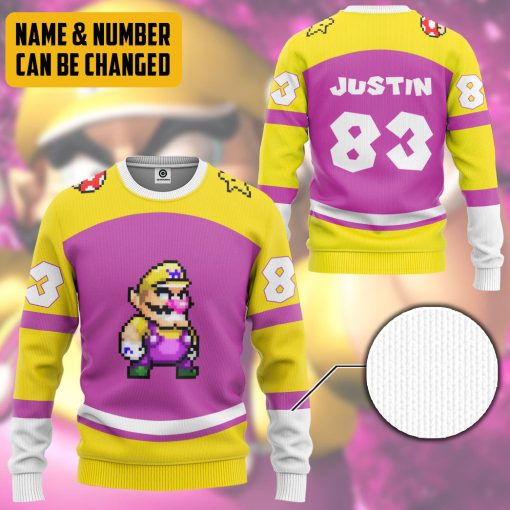 Gearhumans 3D Wario Sports Custom Name Custom Number Hoodie Tshirt Apparel