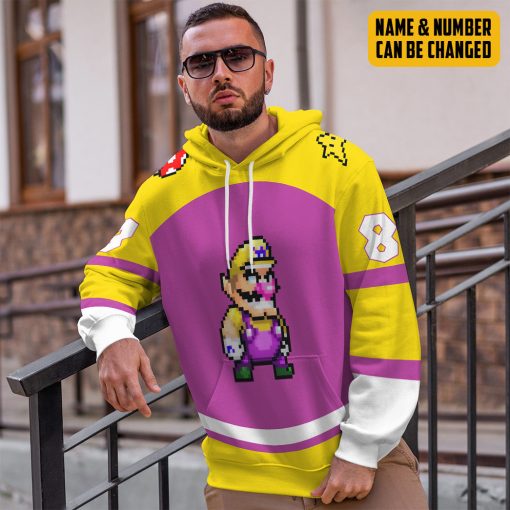 Gearhumans 3D Wario Sports Custom Name Custom Number Hoodie Tshirt Apparel