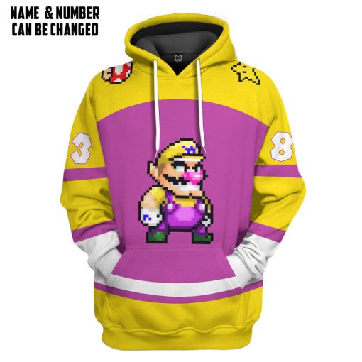 Gearhumans 3D Wario Sports Custom Name Custom Number Hoodie Tshirt Apparel