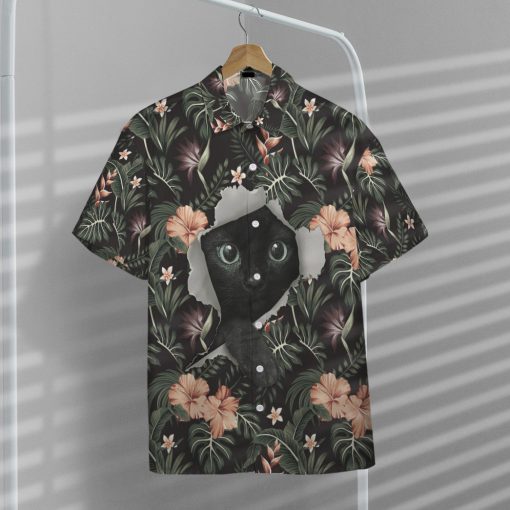 Gearhumans 3D Hawaii Vibe Black Cat Short Sleeve Shirt 5 Gearhumans 3D Hawaii Vibe Black Cat Short Sleeve Shirt - Image 5