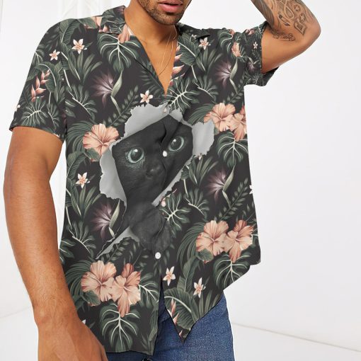 Gearhumans 3D Hawaii Vibe Black Cat Short Sleeve Shirt 4 Gearhumans 3D Hawaii Vibe Black Cat Short Sleeve Shirt - Image 4