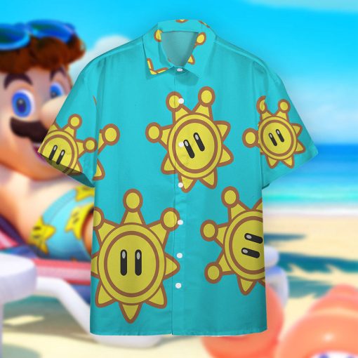Gearhumans 3D Mario Sunshine Custom Short Sleeve Shirt 15 Gearhumans 3D Mario Sunshine Custom Short Sleeve Shirt - Image 15