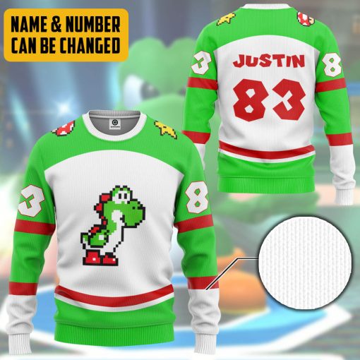 Gearhumans 3D Yoshi Sports Custom Name Custom Number Hoodie Tshirt Apparel - Image 17