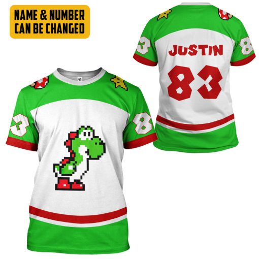 Gearhumans 3D Yoshi Sports Custom Name Custom Number Hoodie Tshirt Apparel - Image 13