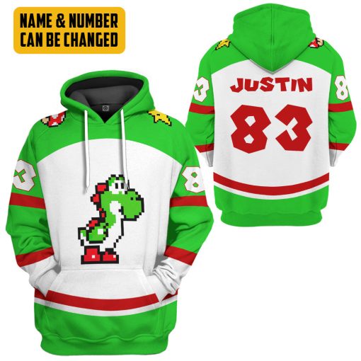 Gearhumans 3D Yoshi Sports Custom Name Custom Number Hoodie Tshirt Apparel - Image 9