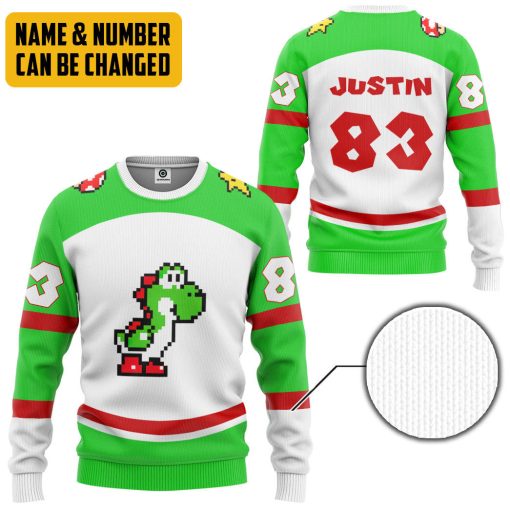 Gearhumans 3D Yoshi Sports Custom Name Custom Number Hoodie Tshirt Apparel - Image 11