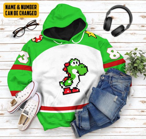Gearhumans 3D Yoshi Sports Custom Name Custom Number Hoodie Tshirt Apparel - Image 15