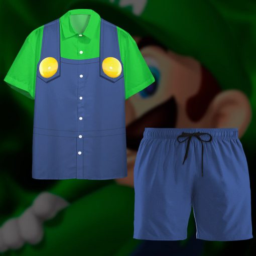 Gearhumans 3D Luigi Custom Short Sleeve Shirt - Image 8