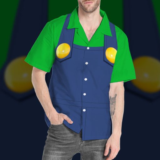 Gearhumans 3D Luigi Custom Short Sleeve Shirt - Image 11
