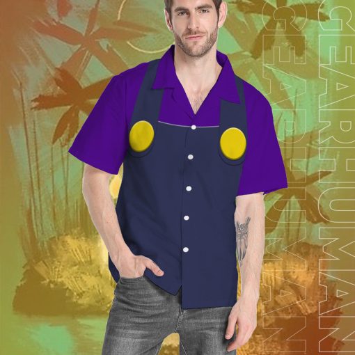 Gearhumans 3D Waluigi Custom Short Sleeve Shirt - Image 11