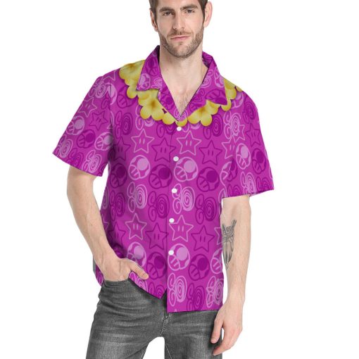 Gearhumans 3D Mario Resort Outfit Purple Custom Short Sleeve Shirt - Image 4