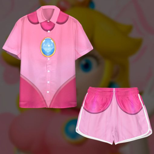 Gearhumans 3D Princess Peach Custom Short Sleeve Shirt - Image 7