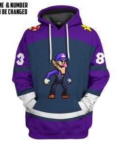 Gearhumans 3D Waluigi Sports Custom Name Custom Number Hoodie Tshirt Apparel
