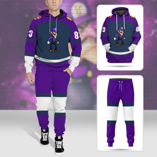 Gearhumans 3D Waluigi Sports Custom Name Custom Number Hoodie Tshirt Apparel - Image 8