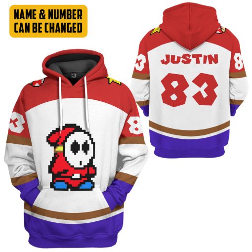 Gearhumans 3D Shy Guy Sports Custom Name Custom Number Hoodie Tshirt Apparel - Image 9