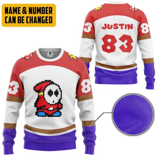 Gearhumans 3D Shy Guy Sports Custom Name Custom Number Hoodie Tshirt Apparel - Image 11