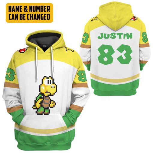 Gearhumans 3D Green Koopa Troopa Sports Custom Name Custom Number Hoodie Tshirt Apparel - Image 18
