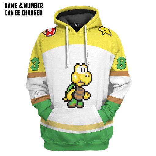 Gearhumans 3D Green Koopa Troopa Sports Custom Name Custom Number Hoodie Tshirt Apparel