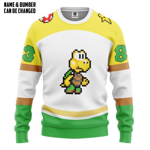 Gearhumans 3D Green Koopa Troopa Sports Custom Name Custom Number Hoodie Tshirt Apparel - Image 3