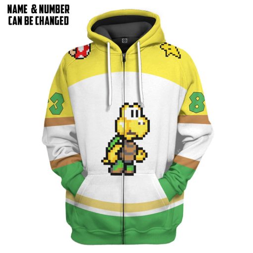 Gearhumans 3D Green Koopa Troopa Sports Custom Name Custom Number Hoodie Tshirt Apparel - Image 8