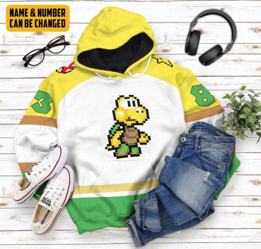Gearhumans 3D Green Koopa Troopa Sports Custom Name Custom Number Hoodie Tshirt Apparel - Image 20