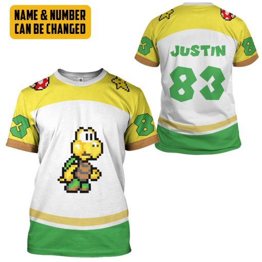 Gearhumans 3D Green Koopa Troopa Sports Custom Name Custom Number Hoodie Tshirt Apparel - Image 15