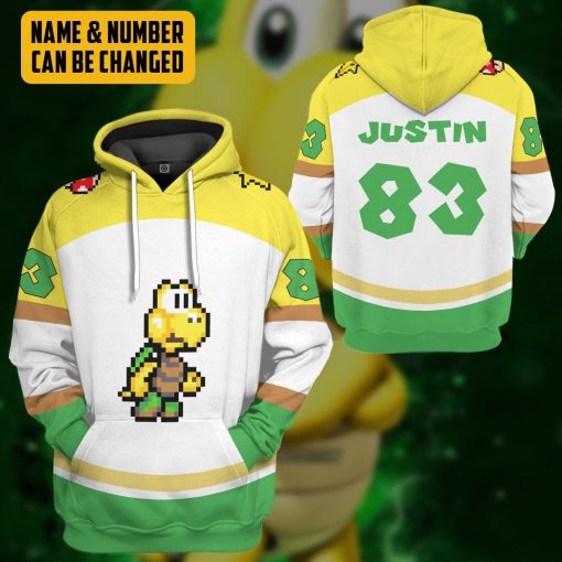 Gearhumans 3D Green Koopa Troopa Sports Custom Name Custom Number Hoodie Tshirt Apparel - Image 19