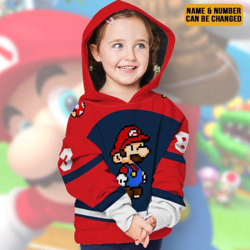 Gearhumans 3D Mario Sports Custom Name Custom Number Kid Tshirt Hoodie Apparel - Image 8