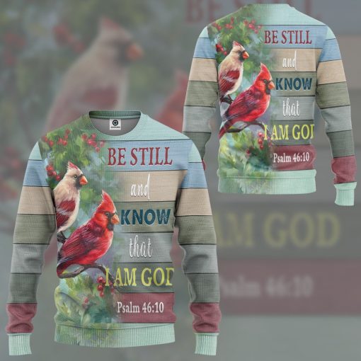 Gearhumans 3D Be Still And Know That I Am God Cardinal Bird Summer Vibe Hoodie Tshirt Apparel - Image 9