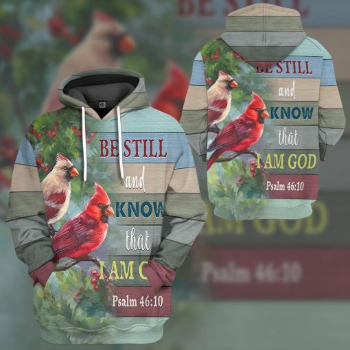 Gearhumans 3D Be Still And Know That I Am God Cardinal Bird Summer Vibe Hoodie Tshirt Apparel - Image 11