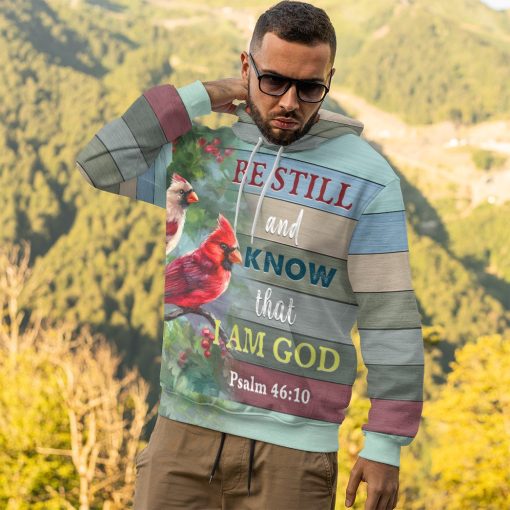 Gearhumans 3D Be Still And Know That I Am God Cardinal Bird Summer Vibe Hoodie Tshirt Apparel - Image 10