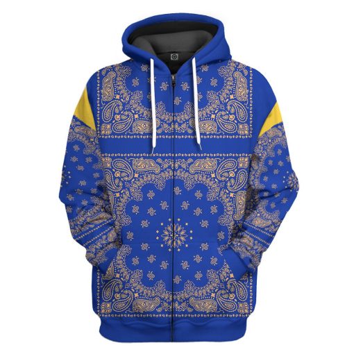 Gearhumans 3D Royal Blue Bandana Snoop Custom Tshirt Hoodie Apparel
