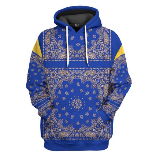 Gearhumans 3D Royal Blue Bandana Snoop Custom Tshirt Hoodie Apparel