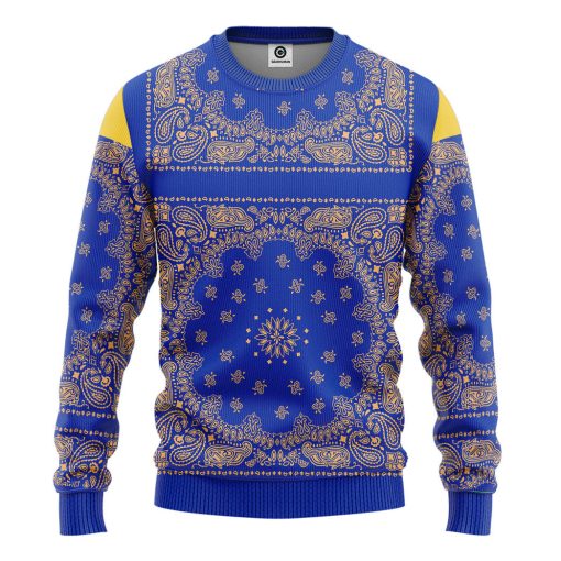 Gearhumans 3D Royal Blue Bandana Snoop Custom Tshirt Hoodie Apparel