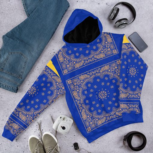 Gearhumans 3D Royal Blue Bandana Snoop Custom Tshirt Hoodie Apparel
