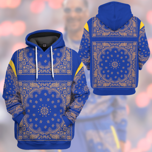 Gearhumans 3D Royal Blue Bandana Snoop Custom Tshirt Hoodie Apparel