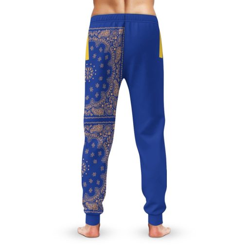 Gearhumans 3D Royal Blue Bandana Snoop Custom Sweatpants - Image 2