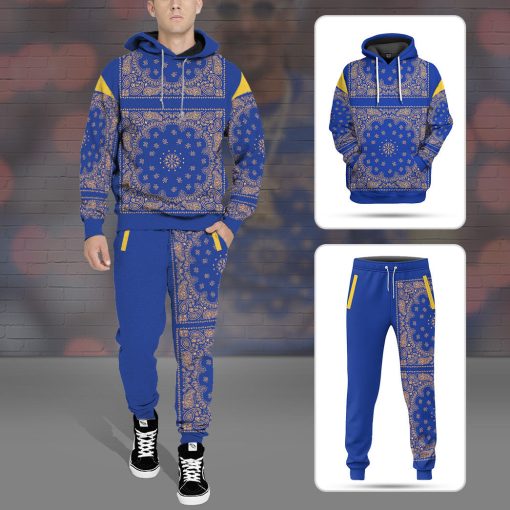 Gearhumans 3D Royal Blue Bandana Snoop Custom Tshirt Hoodie Apparel