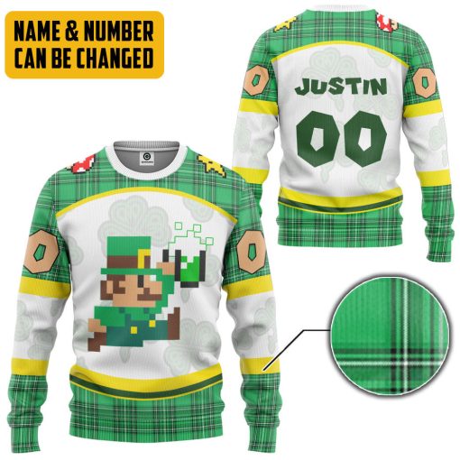Gearhumans 3D St Patricks Day Mario Sports Special Ver Custom Name Custom Number Tshirt Hoodie Apparel 6 Gearhumans 3D St Patricks Day Mario Sports Special Ver Custom Name Custom Number Tshirt Hoodie Apparel - Image 6