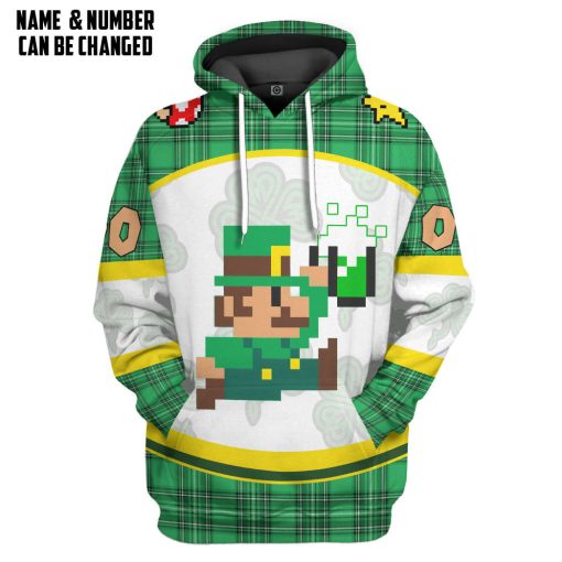 Gearhumans 3D St Patricks Day Mario Sports Special Ver Custom Name Custom Number Tshirt Hoodie Apparel 1 Gearhumans 3D St Patricks Day Mario Sports Special Ver Custom Name Custom Number Tshirt Hoodie Apparel