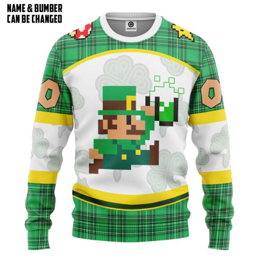 Gearhumans 3D St Patricks Day Mario Sports Special Ver Custom Name Custom Number Tshirt Hoodie Apparel 3 Gearhumans 3D St Patricks Day Mario Sports Special Ver Custom Name Custom Number Tshirt Hoodie Apparel - Image 3