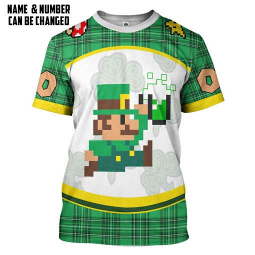 Gearhumans 3D St Patricks Day Mario Sports Special Ver Custom Name Custom Number Tshirt Hoodie Apparel 2 Gearhumans 3D St Patricks Day Mario Sports Special Ver Custom Name Custom Number Tshirt Hoodie Apparel - Image 2