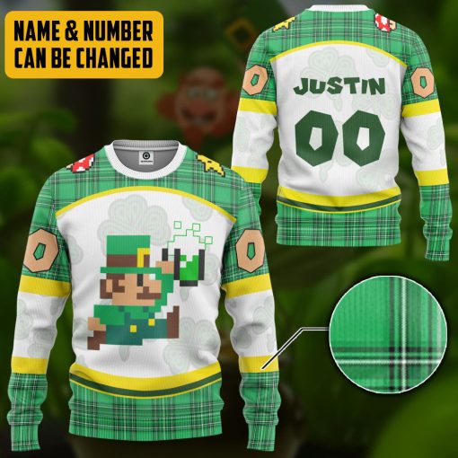 Gearhumans 3D St Patricks Day Mario Sports Special Ver Custom Name Custom Number Tshirt Hoodie Apparel 9 Gearhumans 3D St Patricks Day Mario Sports Special Ver Custom Name Custom Number Tshirt Hoodie Apparel - Image 9