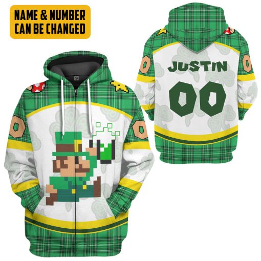 Gearhumans 3D St Patricks Day Mario Sports Special Ver Custom Name Custom Number Tshirt Hoodie Apparel 8 Gearhumans 3D St Patricks Day Mario Sports Special Ver Custom Name Custom Number Tshirt Hoodie Apparel - Image 8
