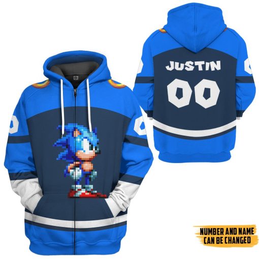 Gearhumans 3D STH Sonic Sport Custom Name Custom Number Hoodie Tshirt Apparel - Image 8