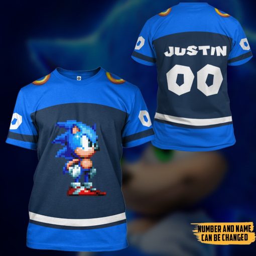 Gearhumans 3D STH Sonic Sport Custom Name Custom Number Hoodie Tshirt Apparel - Image 9